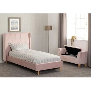 Seconique Amelia 3ft Single Bed in Pink Velvet Fabric - Bed Seconique Amelia 3ft Single Bed in Pink Velvet Fabric - Bed
