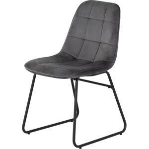 Seconique Lukas Grey Velvet Chairs - Chair Seconique Lukas Grey Velvet Chairs - Chair