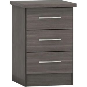 Seconique Nevada 3 Drawer Bedside - Black Wood Grain Seconique Nevada 3 Drawer Bedside - Black Wood Grain