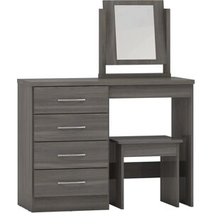 Seconique Nevada 4 Drawer Dressing Table Set - Black Wood Effect Seconique Nevada 4 Drawer Dressing Table Set - Black Wood Effect