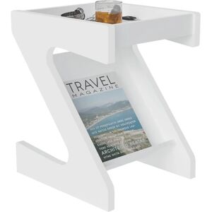 Seconique Naples Z Shape Side Table - White Seconique Naples Z Shape Side Table - White
