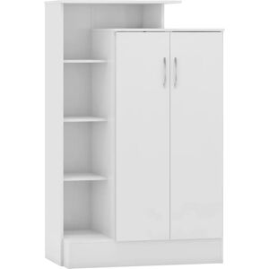 Seconique Nevada White High Gloss 2 Door Shelving Wardrobe - Wardrobe Seconique Nevada White High Gloss 2 Door Shelving Wardrobe - Wardrobe
