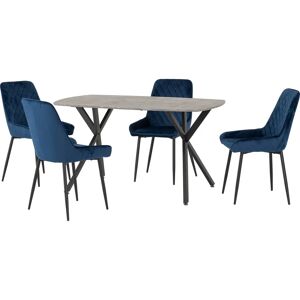Seconique Athens Velvet Blue - Rectangular Dining Set Seconique Athens Velvet Blue - Rectangular Dining Set