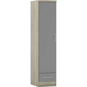 Seconique Nevada Grey Gloss and Oak Effect - Wardrobe Seconique Nevada Grey Gloss and Oak Effect - Wardrobe