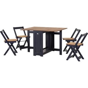Seconique Santos Butterfly Navy Blue - Dining Set with 4 Chairs Seconique Santos Butterfly Navy Blue - Dining Set with 4 Chairs