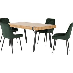 Seconique Treviso Light Oak Effect and Green Velvet Avery Chairs Dining Set Seconique Treviso Light Oak Effect and Green Velvet Avery Chairs Dining Set