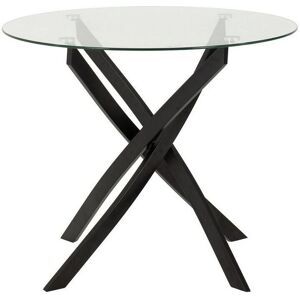 Seconique Sheldon 90cm Glass and Black Dining Table - Dining Table Seconique Sheldon 90cm Glass and Black Dining Table - Dining Table