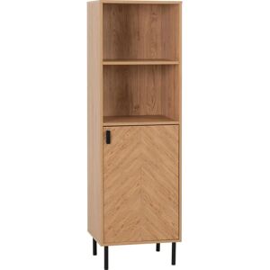 Seconique Seconique Leon 1 Door Oak 2 Shelf Bookcase - Cabinet Seconique Seconique Leon 1 Door Oak 2 Shelf Bookcase - Cabinet