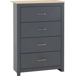 Seconique Portland Grey Oak 4-Drawer Chest - Chest of Drawers Seconique Portland Grey Oak 4-Drawer Chest - Chest of Drawers