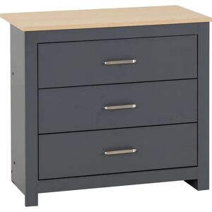 Seconique Portland 3 Drawer Chest - Grey & Oak Effect Seconique Portland 3 Drawer Chest - Grey & Oak Effect