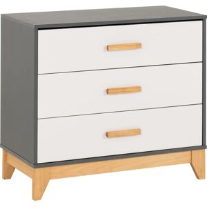 Seconique Cleveland 3 Drawer Chest - Modern White Pine Grey Effect Seconique Cleveland 3 Drawer Chest - Modern White Pine Grey Effect