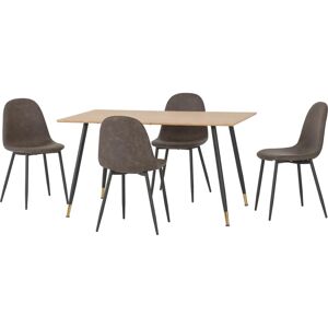 Seconique Hamilton Medium Oak Dining Set with 4 Athens Chairs Seconique Hamilton Medium Oak Dining Set with 4 Athens Chairs