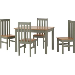 Seconique Ludlow Dining Set with 4 Green Chairs Oak effect Table - Dining Set Seconique Ludlow Dining Set with 4 Green Chairs Oak effect Table - Dining Set