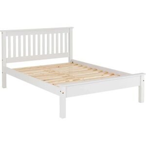 Seconique Monaco 4ft Small Double White Wooden Bed Frame Low Footend - Bed Frame Seconique Monaco 4ft Small Double White Wooden Bed Frame Low Footend - Bed Frame