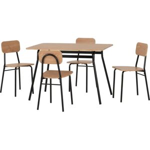 Seconique Warren Black and Oak Dining Table and 4 Chairs Seconique Warren Black and Oak Dining Table and 4 Chairs