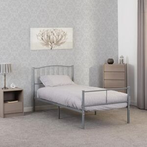 Seconique Newton 3ft Single Metal Bed Silver Middle Support - Bed Seconique Newton 3ft Single Metal Bed Silver Middle Support - Bed