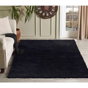 Serdim - Living Room Shaggy - 80x150cm - Black - Rug Serdim - Living Room Shaggy - 80x150cm - Black - Rug