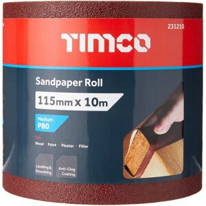 TIMCO 231210 Sandpaper Roll - Grit 80, 115mm x 10m, Red - Sandpaper Roll TIMCO 231210 Sandpaper Roll - Grit 80, 115mm x 10m, Red - Sandpaper Roll