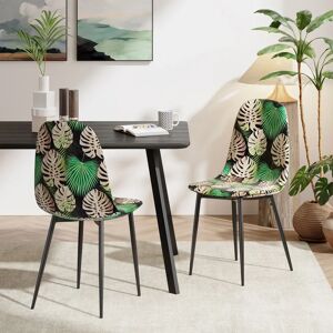 Vonhaus - Palm Print - 2-Pack - Dining Chairs Vonhaus - Palm Print - 2-Pack - Dining Chairs
