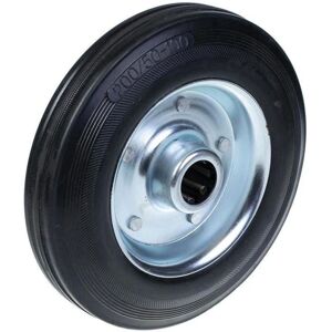 Brand Model - 200mm wheel with black rubber on pressed steel - Wheel Brand Model - 200mm wheel with black rubber on pressed steel - Wheel