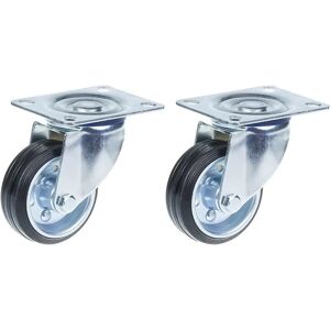 Zhongshan 80mm 3" Black Rubber Swivel Castors - Set of 2 Zhongshan 80mm 3" Black Rubber Swivel Castors - Set of 2