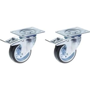 Conjunto de Ruedas de 80mm 3" Zhongshan - Giratorio con Freno - 140kg Capacidad Conjunto de Ruedas de 80mm 3" Zhongshan - Giratorio con Freno - 140kg Capacidad