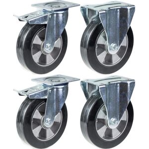 Roues de 152mm Parnells - Caoutchouc & Fixe, 1320kg Roues de 152mm Parnells - Caoutchouc & Fixe, 1320kg