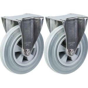 Roulette de 200mm Parnells - Caoutchouc Gris, Acier Inox Roulette de 200mm Parnells - Caoutchouc Gris, Acier Inox