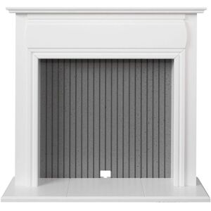 Adam - Florence - 48 Inch - Pure White & Grey - Fireplace Adam - Florence - 48 Inch - Pure White & Grey - Fireplace