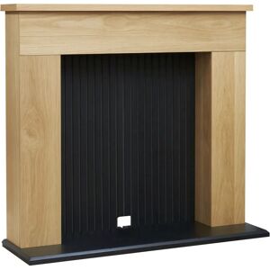 Adam - Innsbruck Stove Fireplace - Oak & Black Adam - Innsbruck Stove Fireplace - Oak & Black
