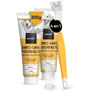 Kit d'hygiène dentaire pour chiens Animigo - Dentifrice et brosse, 2x 100g - Publicité Kit d'hygiène dentaire pour chiens Animigo - Dentifrice et brosse, 2x 100g - Publicité