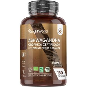 WeightWorld Organic Ashwagandha Capsules - High Strength 180 Vegan Capsules - Ashwagandha Root Powder with Black Pepper WeightWorld Organic Ashwagandha Capsules - High Strength 180 Vegan Capsules - Ashwagandha Root Powder with Black Pepper