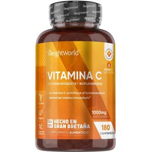 WeightWorld Vitamina C 1000mg – 180 compresse di vitamina C ad alta potenza con rosa canina e bioflavonoidi – integratore vegano di vitamina C WeightWorld Vitamina C 1000mg – 180 compresse di vitamina C ad alta potenza con rosa canina e bioflavonoidi – integratore vegano di vitamina C