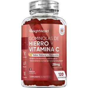 WeightWorld Iron Gummies with Vitamin C - 28mg - 120 Gummies - Immunity & Energy WeightWorld Iron Gummies with Vitamin C - 28mg - 120 Gummies - Immunity & Energy