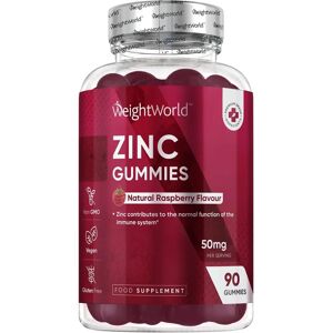 WeightWorld Zinc Citrate Vegan Gummies - Raspberry Flavour - 90 pcs WeightWorld Zinc Citrate Vegan Gummies - Raspberry Flavour - 90 pcs