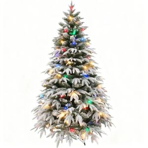 SHATCHI 4Ft/1.2M Pre Lit Lapland Fir Christmas Tree Snow Flocked - Christmas Tree SHATCHI 4Ft/1.2M Pre Lit Lapland Fir Christmas Tree Snow Flocked - Christmas Tree