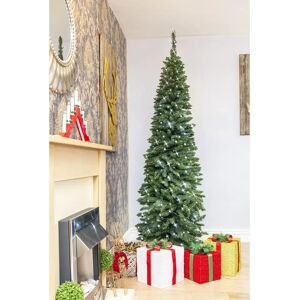 SHATCHI 7Ft/2.1M Pre Lit Artificial Green Slim Christmas Pencil Tree - Christmas Tree SHATCHI 7Ft/2.1M Pre Lit Artificial Green Slim Christmas Pencil Tree - Christmas Tree