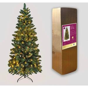 Shatchi Slim Pre-Lit Christmas Tree - 6ft Green Xmas Decor Shatchi Slim Pre-Lit Christmas Tree - 6ft Green Xmas Decor