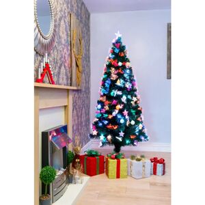 Shatchi Christmas Tree Pre Lit Fiber Optic Pine Led Bauble Star Xmas Home Decoration - Christmas Tree Shatchi Christmas Tree Pre Lit Fiber Optic Pine Led Bauble Star Xmas Home Decoration - Christmas Tree