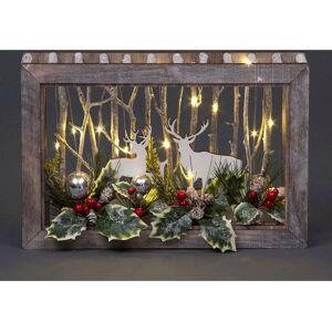 Shatchi 38cm Wooden Reindeer Scene - Christmas Decor Shatchi 38cm Wooden Reindeer Scene - Christmas Decor