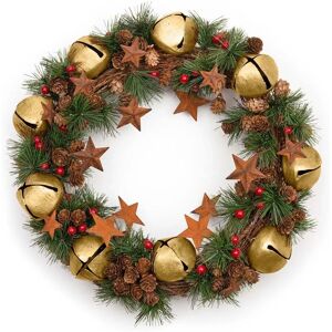 Shatchi Gold Christmas Wreath - Outdoor Festive Decor Shatchi Gold Christmas Wreath - Outdoor Festive Decor