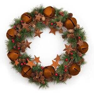Shatchi Rusty Christmas Tree Wreath - Star Cone Berry Xmas Decor Shatchi Rusty Christmas Tree Wreath - Star Cone Berry Xmas Decor
