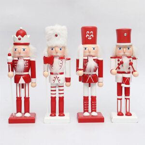 SHATCHI - Nutcracker - Red & White - 25cm - 4pc SHATCHI - Nutcracker - Red & White - 25cm - 4pc