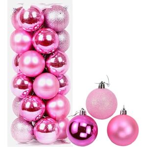 SHATCHI - 24Pcs 50mm Baubles - Pale Pink - Tree Decorations SHATCHI - 24Pcs 50mm Baubles - Pale Pink - Tree Decorations