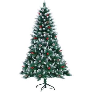 Shatchi 6ft Kerstboom met Dichte Sneeuw, Balmoral, Bessen, Dennentakken, Kerstversiering - Kerstboom Shatchi 6ft Kerstboom met Dichte Sneeuw, Balmoral, Bessen, Dennentakken, Kerstversiering - Kerstboom