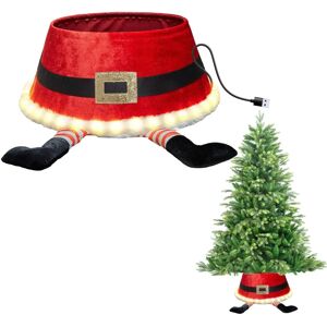 Shatchi 22'' Led Christmas Tree Collar Santa Suit Stand Skirt Cover Light Up Xmas Decor - Christmas Tree Collar Shatchi 22'' Led Christmas Tree Collar Santa Suit Stand Skirt Cover Light Up Xmas Decor - Christmas Tree Collar
