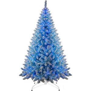 Shatchi 8ft Blue Snow Flocked LED Christmas Tree - Home Decor Shatchi 8ft Blue Snow Flocked LED Christmas Tree - Home Decor