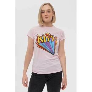 KISS Rosa Logo Sliten T-shirt - Kvinna - Rock KISS Rosa Logo Sliten T-shirt - Kvinna - Rock
