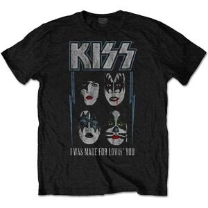KISS Black Distressed Unisex T-Shirt - I Was Made for Loving You KISS Black Distressed Unisex T-Shirt - I Was Made for Loving You