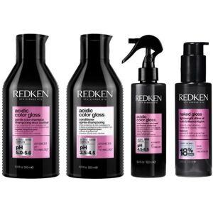 Redken Unisex Acidic Color Gloss Shampoo Conditioner Treatment Leave-in Clear - Hair Care Set Redken Unisex Acidic Color Gloss Shampoo Conditioner Treatment Leave-in Clear - Hair Care Set